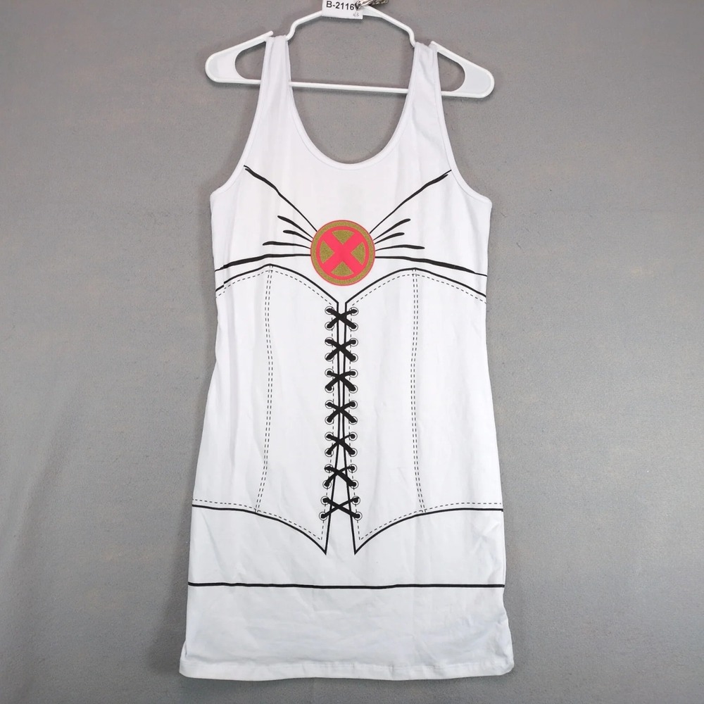 Marvel X-Men Emma Frost White Queen Tank Mini Dress Juniors XL Heroes 2012 Retro